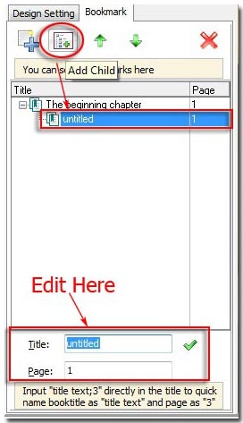 add child bookmarks for small chapters